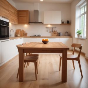 Прямоугольные кухонные столы из массива дерева: характеристики и ориентировочные цены