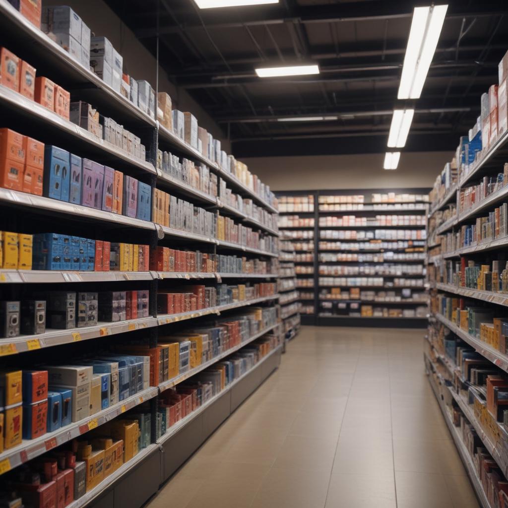 Ассортимент электротоваров, электрооборудования и светотехники в специализированных магазинах